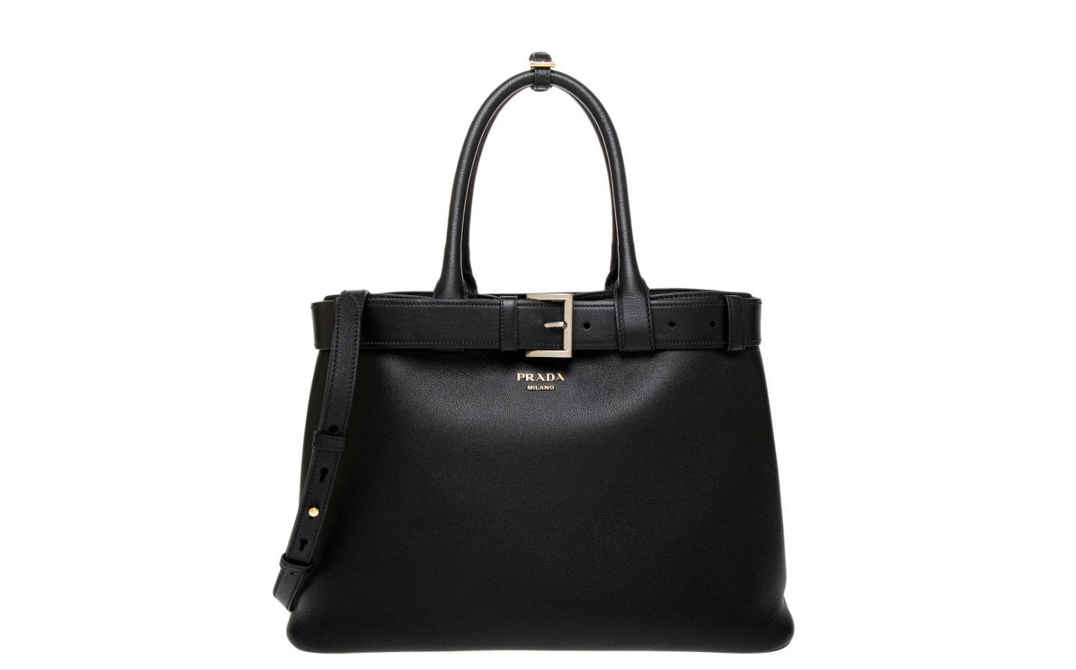 Prada Large Leather Handbag with Belt