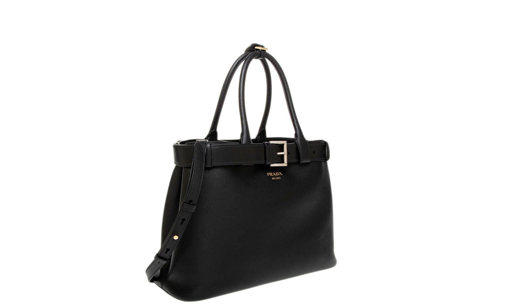 Prada Large Leather Handbag with Belt